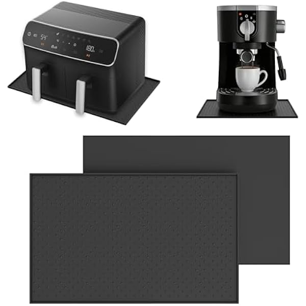 Podkładka pod ekspres do kawy, 48 x 30 cm, silikonowa mata do ekspresu do kawy, odporna na wysokie temperatury, mata silikonowa do De Longhi Magnifica Philips LatteGo Ninja Airfryer