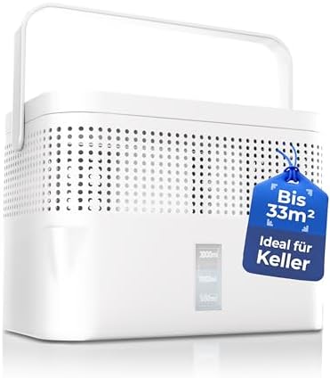 BonAura® Luftentfeuchter ohne Strom - Raumentfeuchter für Keller, Bad uvm. - 980g Luftentfeuchter Nachfüllpack inklusive - Entfeuchter und Luftentfeuchter Granulat im Set - Schutz