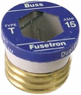 Bussmann BP/T-15 15 Amp Type T Time-Delay Dual-Element Edison Base Plug Fuse, 125V