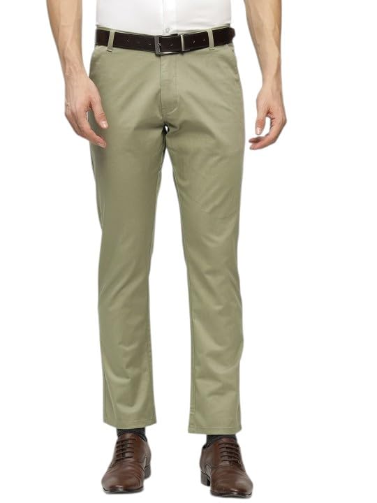 Men Woven Solid Chinos-image-40
