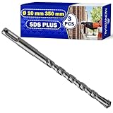 3 Stück SDS Plus Bohrer Set Beton Ø 10 mm x 350 mm aus Stahl und Wolframkarbid - Betonbohrer Kann für Ziegel Mauerdurchbruchbohrer Wandbohrer Stahlbeton Verwendet Werden - MONTERAL