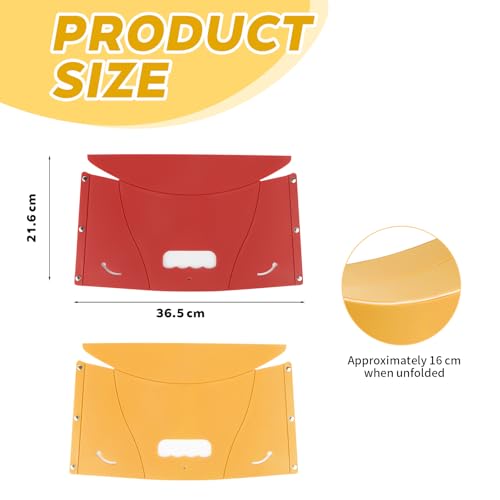 xtemtoamz Toilettenhocker Multifunktionales Klappbarer 2er Set, Tragbar Klohocker, Hocker kann als Aufbewahrungstasche, Ultradünn, Toilettenhocker für Badezimmer, Tragbare Stufe, Rot und Gelb