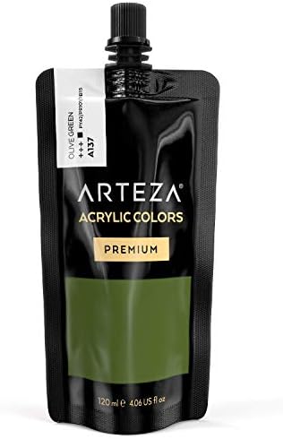 ARTEZA Metallic Acrylic Paint, Pearl White A205, 120 ml/tube, Highly Pigmented & Fade-Resistant, Non-Toxic, for Artists & Hobby Painters