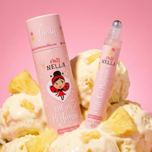 MISS NELLA Kids – Sweet Like Me Roll On perfumy dla dzieci o cudownie świeżych zapachach, bezpieczny i naturalny olejek perfumowy dla chłopców i dziewcząt z łatwym aplikatorem do zwijania, 10 ml