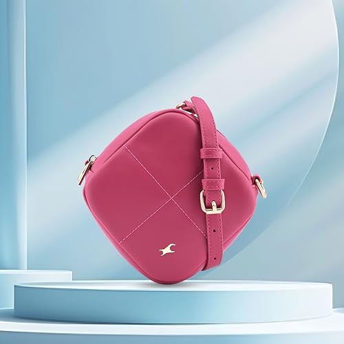 Image of Fastrack Puff Sling with Detachable Pouch | Faux-Leather Women's Handbags | Sling for Casual Carry