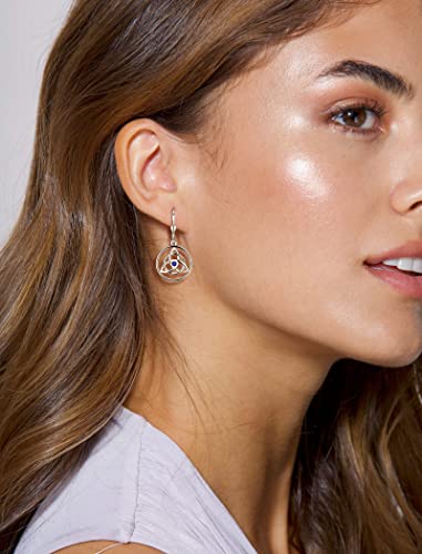 Yl Celtic Knot Earrings 925 Sterling Silver Created Sapphire Trinity Leverback Earrings Love Knot Dangle Drop Jewelry #TOP1