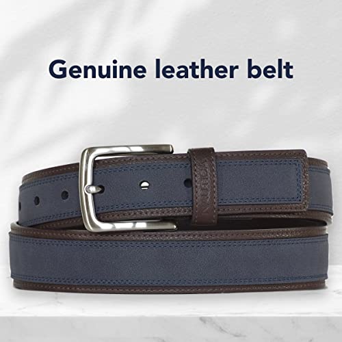 Nautica Mens Casual Overlay Leather Belt, Navy, 44 Us #TOP2