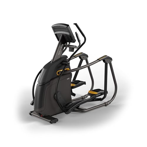 Image of Matrix Fitness A30 Ascent Elliptical with XIR | 16 inch Touchscreen (WiFi+BT+HDMI) | Low Impact Workouts, Full Body Cardio | Space Saving Compact Design, Suspension Elliptical with Adjustable Incline