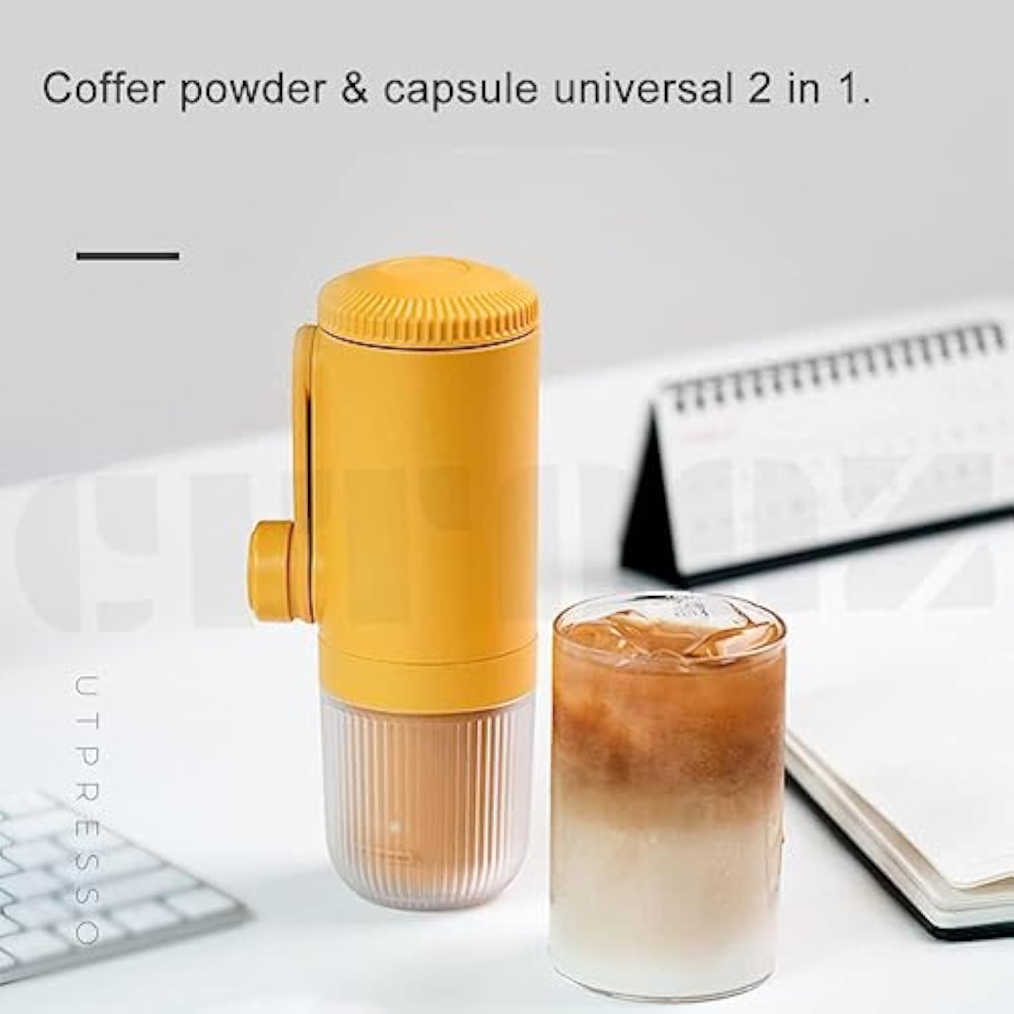 Portable Espresso Machine with Reusable Coffee Capsule