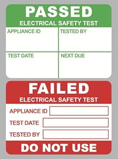 1.12x1.6 inch 200 PCS Pass PAT Testing Labels with 20 PCS Fail Appliance Testing Labels (ET-04), Green, Red