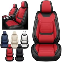 Car Seat Covers Front Seats for Hyundai Palisade 2020-2025, Waterproof Nappa Leather Car Seat Cover, Anti-Slip & Comfortable Car Seat Protector&AccessoriesBlack Red