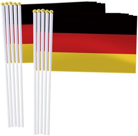 25 Pack Germany Handheld Small Flag,Mini German Hand Held Miniature Stick Decor image 5