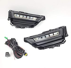LEDIN Built-in LED Rectangular Fog Lights for 2020-2021 Honda CR-V CRV (OE Style Clear Lens with Bezels, Bracket, Switch, Wires)