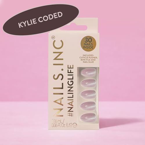 Nails.Inc #Nailinglife Kylie Coded Pink Cat-Eye Press-On Nails, Almond Shaped, 30 Nail Sizes, Long-Lasting, Non-Damaging, No Snap, Salon-Quality At Home Manicure, Glue Included, 33 Piece Set - 13
