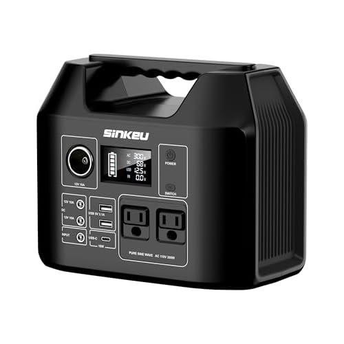 SinKeu 256Wh LiFePO4 Power Station 80000mAh, 300W AC