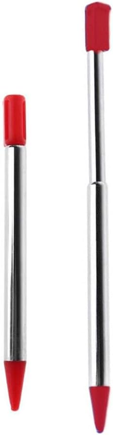 FPC 2x Red Metal Retractable Extendable Stylus Pens, Compatible with Nintendo 3DS