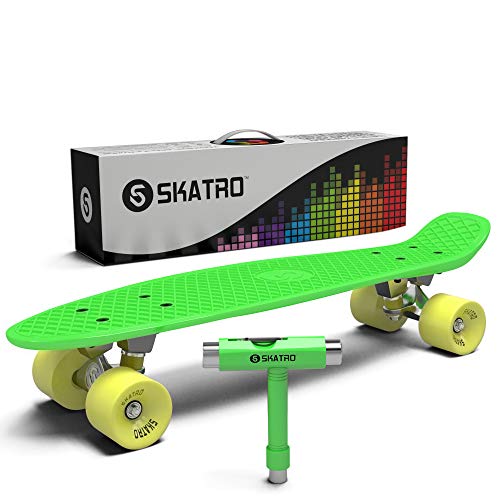 Skatro - Mini Cruiser Skateboard. 22x6inch Retro Style Plastic Board Comes Complete - Thumbnail 6