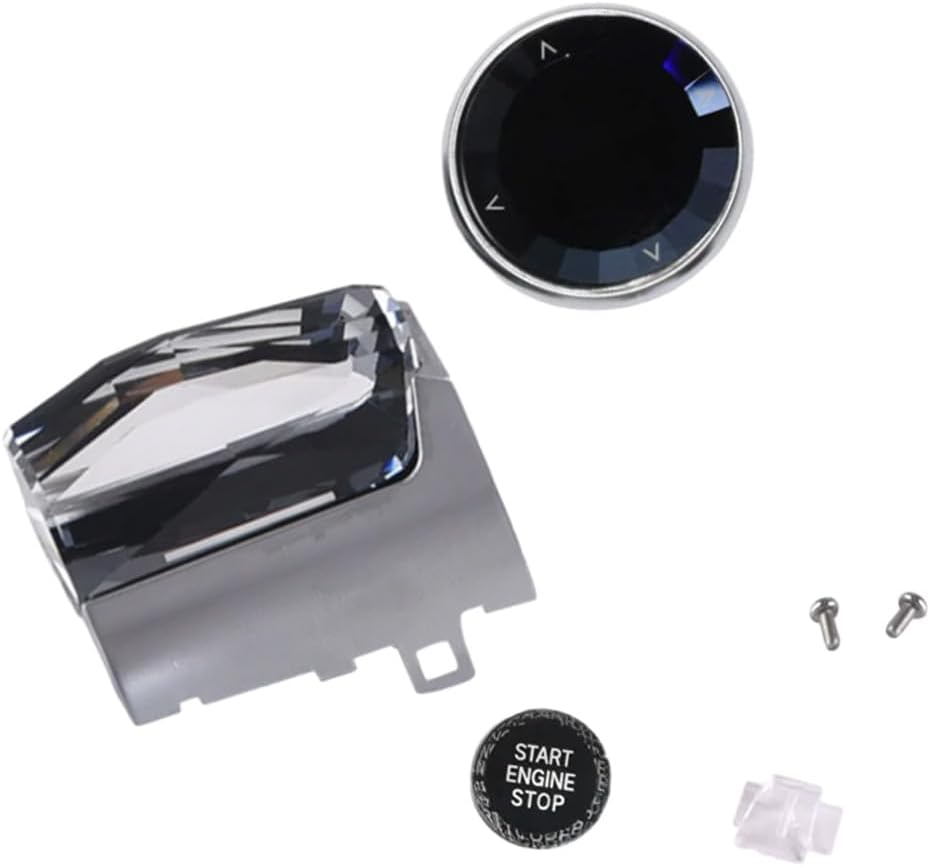 Crystal Shift Knob Gear, Car Crystal Gear Selector Replacement Compatible with BMW 2 Series (F44) 2023-2024, 1 Set (Black)