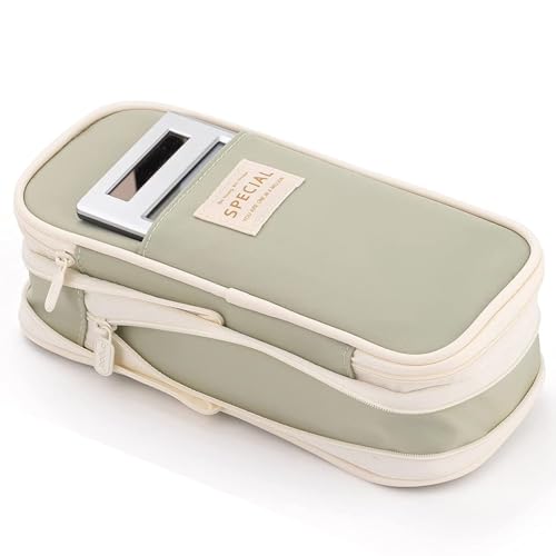 Large Capacity Pencil Case Durable Office College School Pen Holder Organizer Stationery Makeup Bag Pouch Box for Girls Adults, 22x11cm (Light Green) Large Capacity Pencil Case Durable Office College School Pen Holder Organizer Stationery Makeup Bag Pouch Box for Girls Adults, 22x11cm (Light Green)