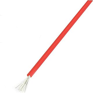 Trunking Solid 10 Meters Soft Silicone Cable Heat-Resistant Electrical Wire 20AWG to 30AWG 6 Color Red Black Blue Connector Loom (Color : Red 10M, Size : 28 AWG)