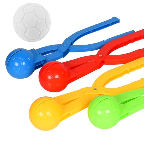 Formemory 雪合戦 雪玉づくり 大きいサイズ 雪だま製造機 ウィンタースポーツ 雪遊び道具 スノーボールメーカー 雪はさみ ゆきだま 雪合戦の秘密兵器 親子ゲーム 家族や友人 適用年齢6歳+以上 2個セット (サッカー 4個)