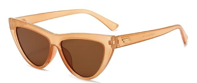 AUGEN Retro Vintage Cateye Abstract Unisex Sunglasses UV400 Protected Medium Size Brown 142