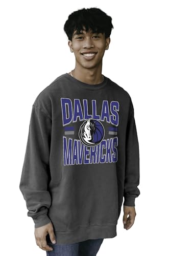 Dallas Mavericks NBA Officially Licensed Crewneck Sweatshirt Ringspun Bold Black, Medium
