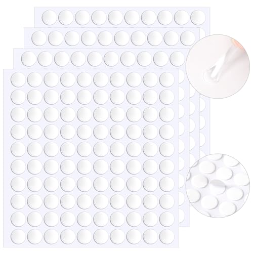 JANYUN Lot de 1500 pastilles adhésives double face amovibles rondes transparentes pour travaux manuels - Ruban adhésif sans trace (15 mm)