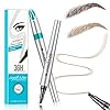 Microblading Eyebrow Pencil, Eyebrow Pen with an Upgrade Micro-Fork Tip Applicator, Waterproof Long-Lasting Microblading Brow Pen, Brow Pencil for Natural Looking Brows Makeup,Medium Brown/Light Brown