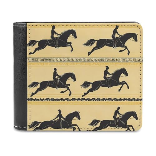 Horses Galloping Traditional Pattern Fashion Bifold Wallets for Men Women Slim & Thin Credit Card Holder Wallet Purse