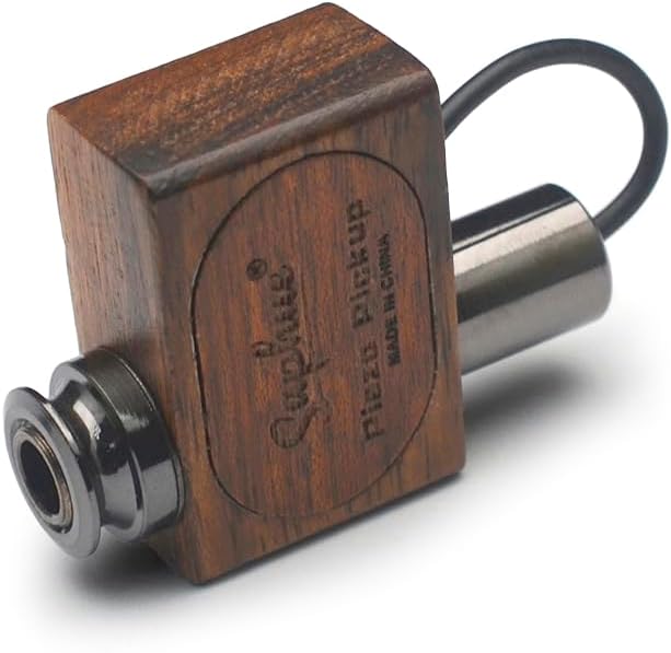 SAPHUE S2 Clip Pickup Transducer for Acoustic/Classic Guitar&Ukulele, Wood Case, 6.35 Jack