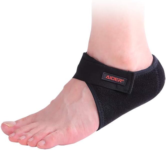 Aider Heel Pad Type 2 - Relief Pain for Plantar Fasciitis, Arch Support with Sock Worn in Shoes, Lightweight and Thin Neoprene Protectors for Men & Women (Large Right)