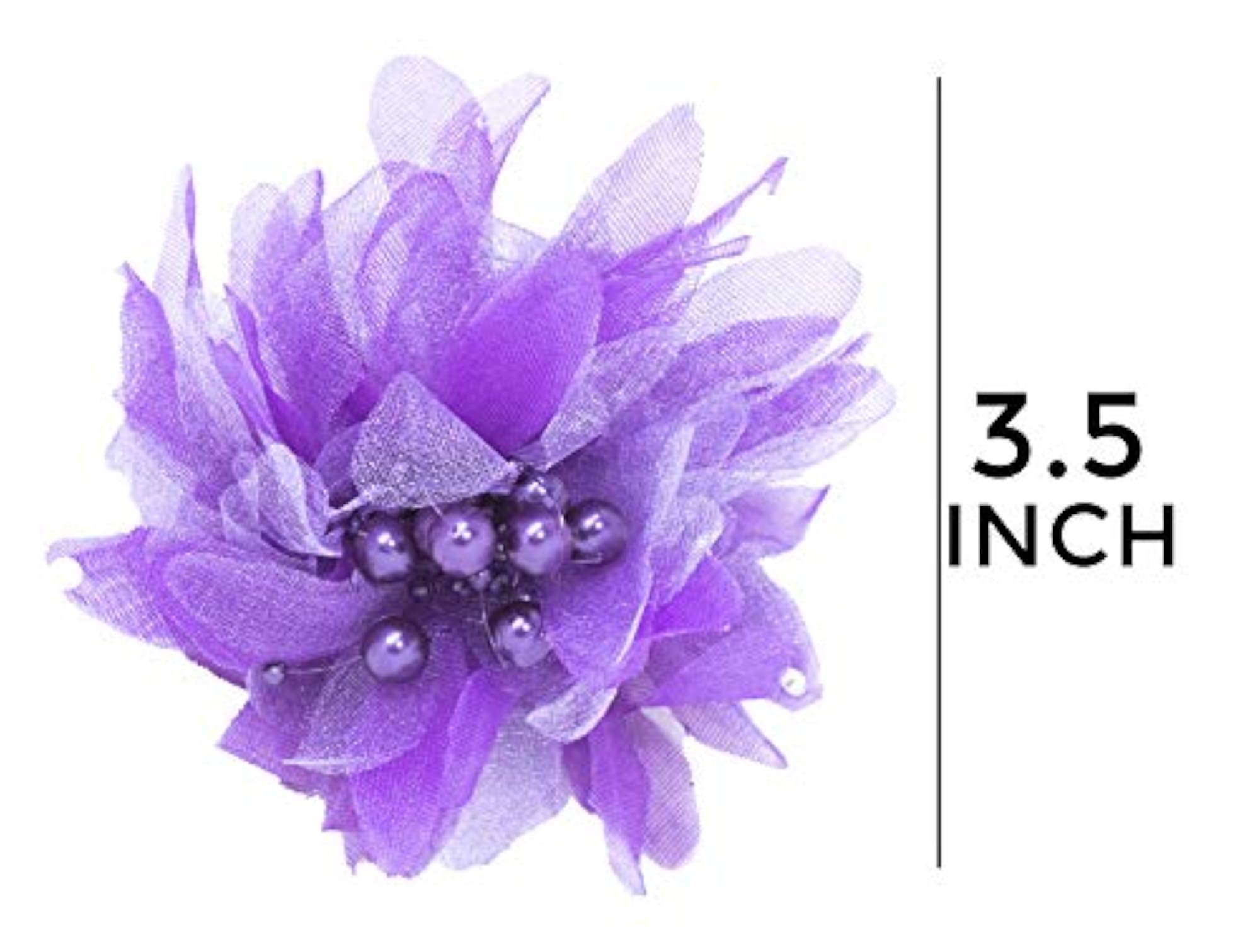 Artificial Hair Decoration Flower Clips, Purple Pack of 1