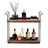 2 Tier Bathroom Counter Organizer, Standing Rack Cosmetic Holder, Bathroom Wood Tray for Countertop
