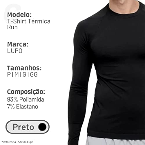 Camiseta Térmica ,Lupo,masculino,Preta ,G