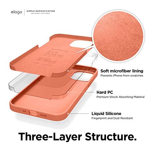 Elago Compatible With Iphone 12 Mini Case, Liquid Silicone Case, Full Body Protection (Screen & Camera Protection) For Iphone 12 5.4 Inch (Orange) #TOP1