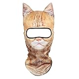 WTACTFUL 3D Animal Ears Balaclava Windproof Face Mask Cover Protection for Music Festivals Raves Halloween Party Riding Skiing Snowboarding Snowmobile Winter Cold Weather Exotic Shorthair Cat MEB-25