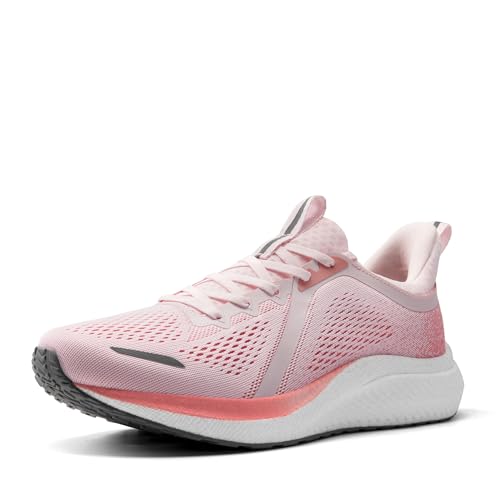 Women's Walking Shoes Slip On Non Slip Running Tennis Breathable Lightweight Comfortable Athletic Gym Workout Sneakers 7 Pink