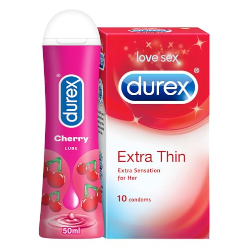 Durex Air Condoms for Men, 10 Count with Durex Lube Cherry Flavoured Lubricant Gel for Men & Women (50ml, Water Based Lube, Suitable for Use with Toys) product image 9