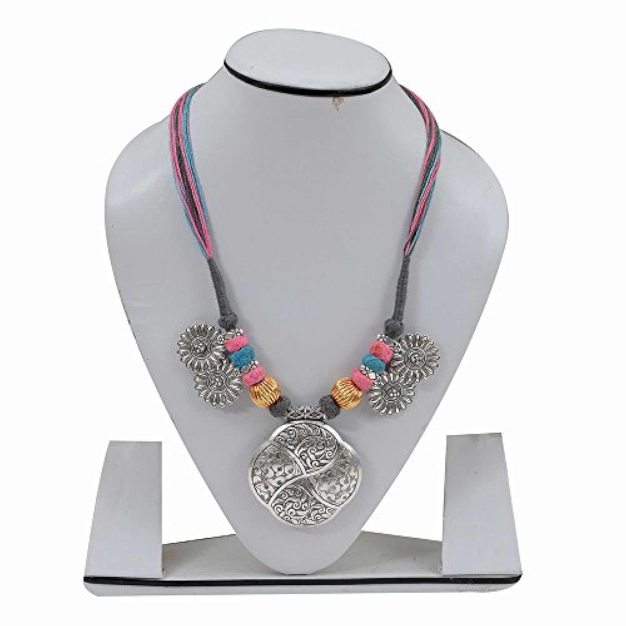 Handmade Tribal Necklace with Cowrie Shell and Beads