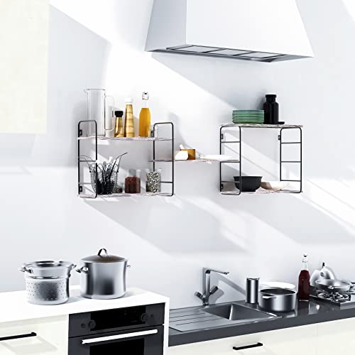 Houthvige Premium Floating Shelves With Sturdy Metal Frame Durable And Modern Room Decor Easy To Install Wall Mounted Shelves For Multiple Storing Purposes Perfect For Home And Office(Vintage White) #TOP5