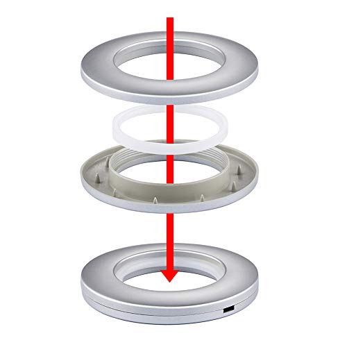 32 Pack Curtain Grommets,DeSS Inner Diameter 1-9/16(40mm) Curtain Eyelet Rings Nanoscale Low Noise Roman Ring (Matt Silver)