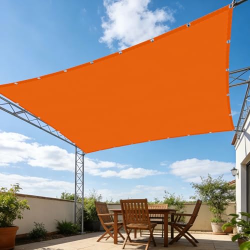 Voiles d'ombrages 1 x 4.5 m rectangle orange avec oeillets de fixation - 2