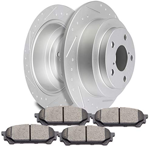 Scitoo Brake Kit Rear Brake Rotors And Ceramic Brake Pads Fit For 2005-2006 For Saab 9-2X,2004-2008 For Subaru Forester,2003-2007 For Subaru Impreza #TOP13