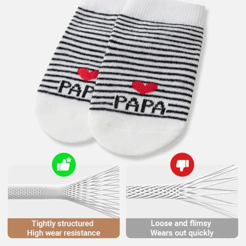 UEAVOID Baby Socken Geschenk - Mama & Papa Baumwollsocken für Neugeborene, Dünn Home Socken (0-6 Monate)