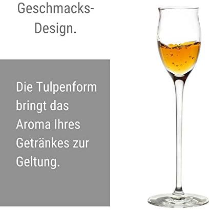 STÖLZLE LAUSITZ Quatrophil kieliszki do likieru, z trzonkiem, 6 sztuk, 65 ml, kielich na wódkę, szklanki do sherry, nadają się do mycia w zmywarce, doskonała jakość premium