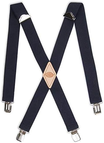 Dickies Men's 1-1/2 Solid Straight Clip Suspender Navy/One Size AD