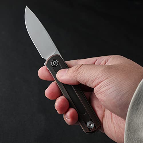 Civivi Foldis Pocket Folding Knife, 2.67-In Silver Bead Blasted Nitro-V Steel Blade, Copper Handle With Double Detent Slip Joint Pocket Knife Edc Knife C21044-1 #TOP4