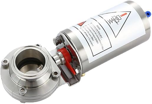 Tri Clamp Sanitary Butterfly Valve Pneumatic Actuator Valve SS304 Single Acting 4 inch