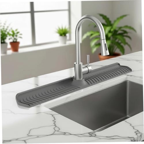 Protector contra salpicaduras de silicona texturizada para grifo de fregadero de 30 pulgadas 8